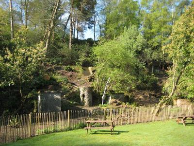 view of the caves and WW2 bldgs