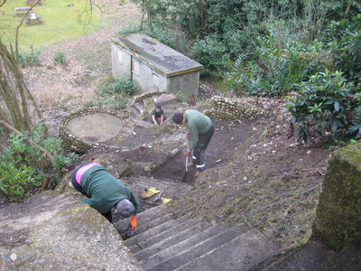 scrubbing the steps for the HLF visit