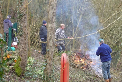 Working at North Holmwood pond