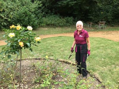 Linda in the parterre garden